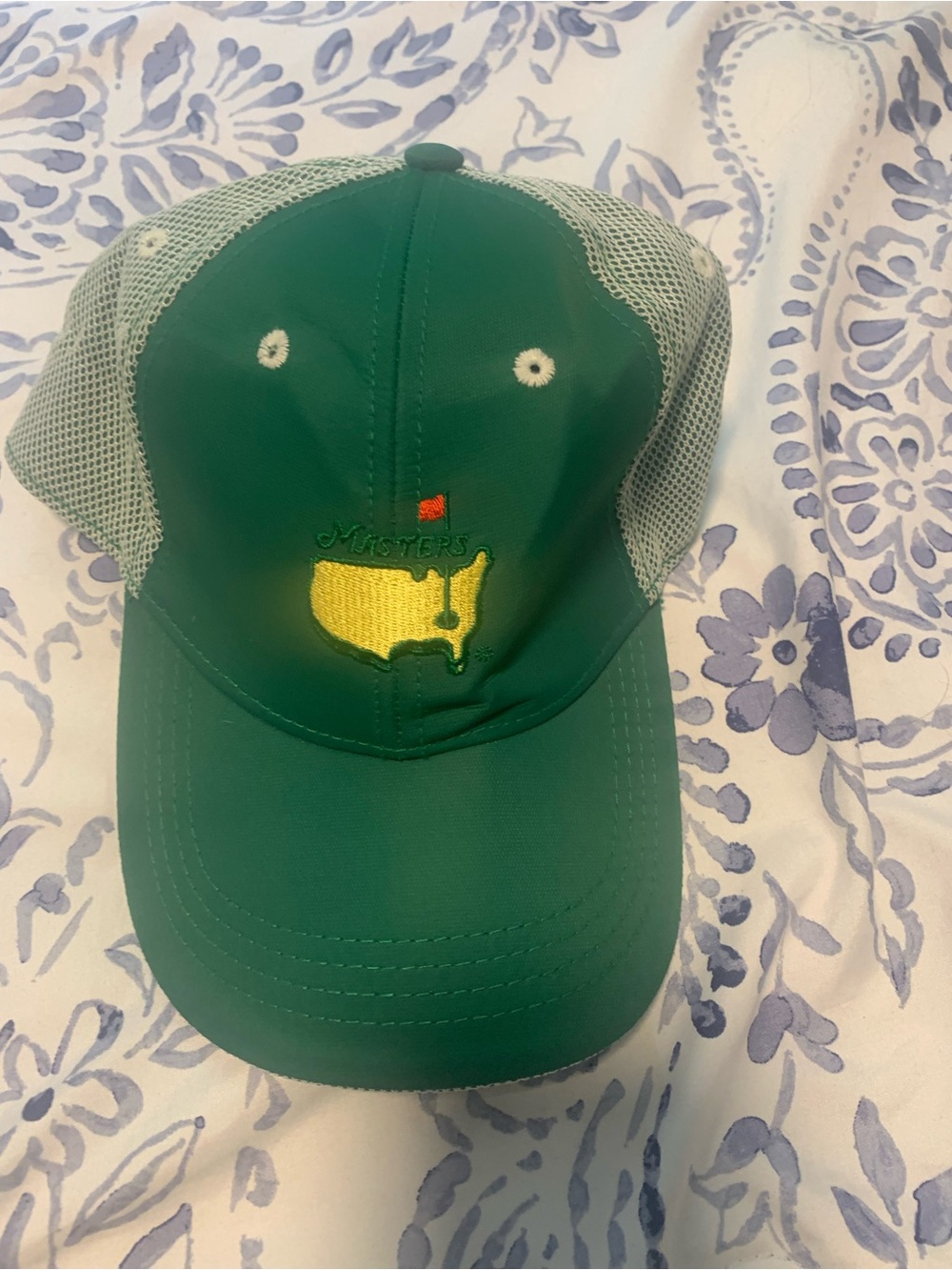Masters Green and Yellow Embroidered Mesh Cap A16